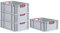 PROREGAL SuperSparSet 4x Eurobox NextGen Color | HxBxT 22x40x60cm | 44 Liter | Griffe rot offen | Verstärkter Boden | Eurobehälter, Transportbox, Transportbehälter, Stapelbehälter