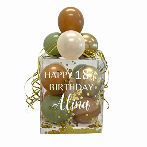 Mivame Geldgeschenk, Geschenkverpackung, Hochzeitsgeschenk, Personalisierte Ballonbox, gefüllt mit Konfetti und Ballons