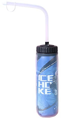 Squeeze Water Bottles | 21.1oz Portable Ice Hockey Water Bottle with Long Straw | 600ML Sports Players Squirt Water Bottle | Squeezable Drinking Waterbottles for Boxing, Football, Racing (Long Straw)