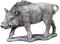 gartendekoparadies.de Wildschwein in mittlerer Größe Keiler, Steinfigur, H. 30 cm, 13 kg, Grau, frostsicher aus Steinguss für Außenbereich