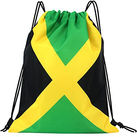 VOARYISA Rucksack mit Kordelzug für Herren und Damen, wasserdicht, für Fitnessstudio, Sport, Reisen, Jamaikanischer Afro, Rasta, Löwe, Jamaika-1, Einheitsgröße