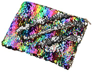 Ciieeo Glitzer-Tasche mit Glitzer-Reißverschluss - Federmäppchen mit Pailletten im Meerjungfrau-Stil - Multifunktionsbeutel