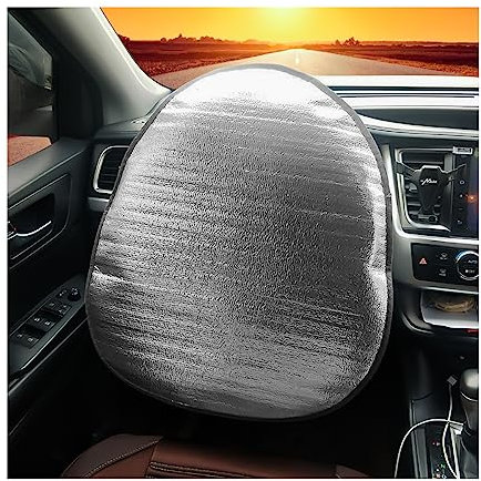 JNNJ Parasol Volante, Parasol para Volante De Coche Universal, Cubre Térmico Volante-Verano De Protección Solar con Abertura Trasera, Práctica Funda Parasol Anti Calentamiento para Volante, SUV
