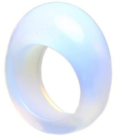 Ring aus Opalit (synth. Mondstein) mit Wölbung massiv Opalitring Mondsteinring für Damen