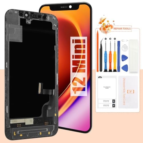 Screen for iPhone 12 Mini Screen Replacement for iPhone A2399 LCD Screen A2176,A2398,A2400 Touch Display Digitizer Assembly Repair Parts(Black)