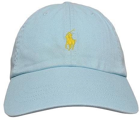POLO RALPH LAUREN Herren Piraten-Polo-Bär-Kappe im Used-Look, Soft Aqua (gelbes Pony), Einheitsgröße
