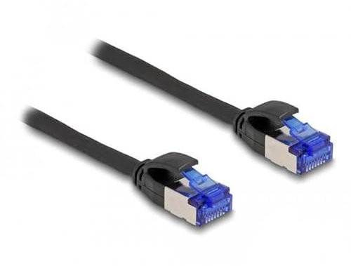 DeLOCK RJ45 Netzwerkkabel Cat.6A S/FTP Slim 0,5 m schwarz