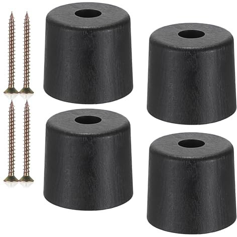 SumnaCon Lot de 4 pieds de canapé ronds coniques en plastique - 5 cm - Pieds de rechange pour table de canapé - Pieds de support d'armoire avec vis à visser pour meubles de chambre