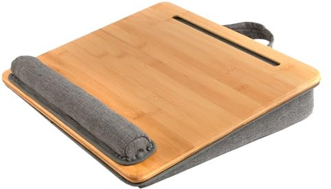 Laptop geneigtes Brett, tragbar über dem Knie Tisch, ergonomischer Bambus-Laptopständer, Tablet-Ständer, Notebook-Halter, Laptop-Ständer mit Handgelenkstütze, Arbeitstisch ästhetisch für Laptop