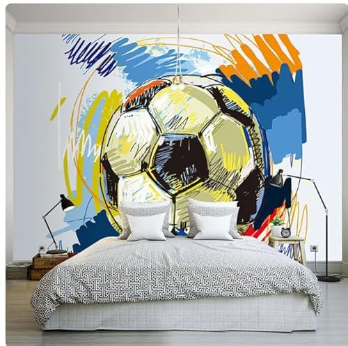 ACASI Papier peint 3D graffiti football papier peint personnalisé décoration murale art peinture murale, 3D, 430 x 300 cm