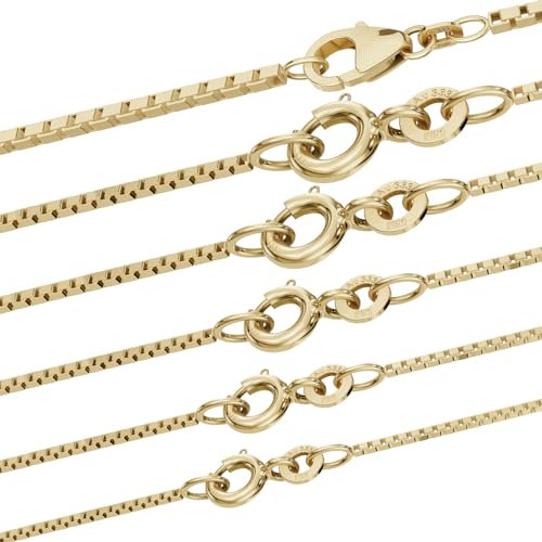 hoplo holzenplotz Edle Venezianerkette Halskette - 333-8 Karat Gold Juwelier Qualität, Länge:50 cm, Kettenbreite:0.7 mm