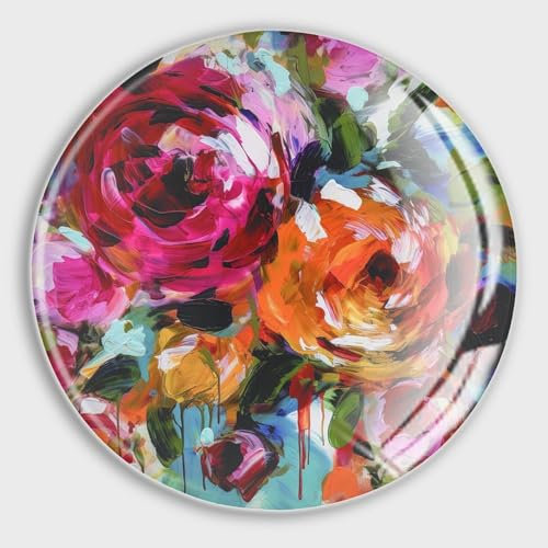 Evans1nism Helle florale rosa Rose bunte Glas-Kühlschrankmagnete im asiatischen Stil, starke Magnete, Whiteboard-Magnete, exotique, Kühlschrankdekoration für Küche, Spind, Büro, Whiteboard