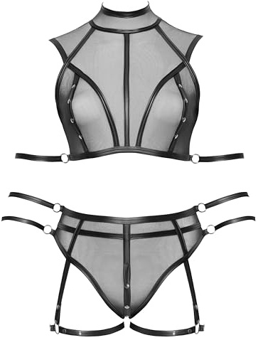 Cottelli Bondage Damen Top Set, Schwarz, 3XL