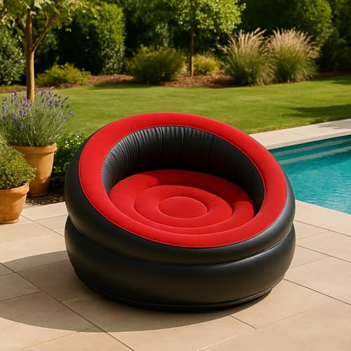 Garden Mile Gaming Camping Inflatable Sofa Chair Comfortable Single Inflatable Lounger Air Sofa for Relaxing TV Watching Music Kids Reading Chair Bedroom Furniture Indoor & Outdoor Furniture