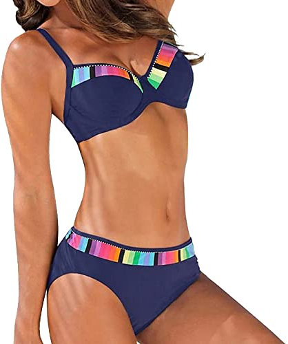 Golatcr Damen Bikini Set Sexy Bikini Brazilian Style Niedriger Taille String Triangel 2tlg Bikini Bikini Mint Bikini Damen Oberteil Tankini Damen Bauchweg Zweiteilig Badeanzug Gr. 44