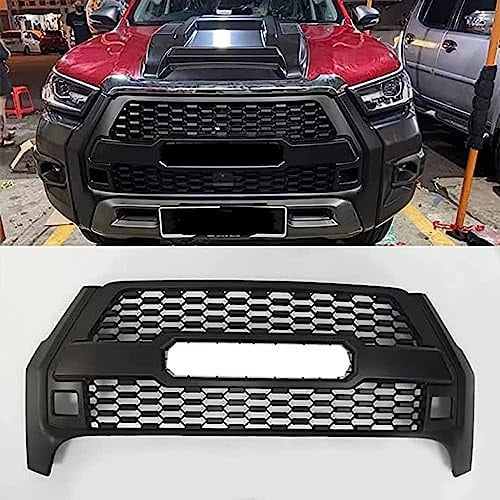 LiuROSE Auto Front Stoßstange Kühlergrill Kühlergrills für Toyota Hilux Revo Rocco 2021,Kratzfest Kühler Grill Kühlergrill Sport Stil Autoersatzteile