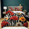 CozyRest Hochwertiger Bettbezug Set 155x220cm, Mikrofaser Mohn-Zebralinien Bettwäsche Set, Bettbezug Set für Einzelbett, Atmungsaktiv, Weich, Pflegeleicht mit Kissenbezug 80x80cm