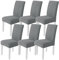 Ystyle Housse De Chaise 6 Pièces, Housse Chaise Salle À Manger Élastique, Lavable Protection Chaise, Moderne Couverture De Chaise pour Décor Salle À Manger, Hôtel Et Mariage, Gris Clair