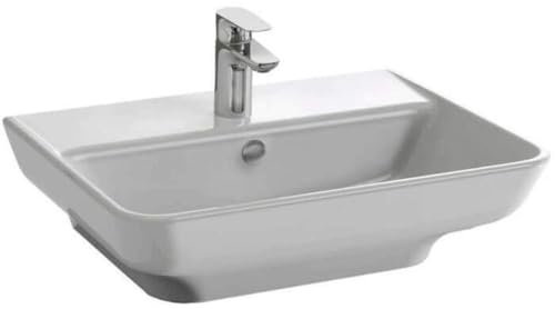 Jacob Delafon - Lave-mains Struktura 45cm, meulé pour installation sur meuble ou plan - 1 trou avec trop plein - Blanc - EGH112-Z-00