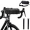 4 in 1 Lenkertasche Fahrrad 2,4L, Fahrradtasche Wasserdicht Lenker mit Schultergurt, Fahrradkorb Vorne Verstellbar, Rahmentasche Fronttasche Lenkerrolle, Gepäckträgertasche Mountainbike (Schwarz)
