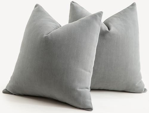 Mandioo 2er Set Kissenbezug 40x40 cm Elefant Grey Chenille Kissenbezüge weich Gemütlich langlebig modern Zierkissenbezug Dekokissen Kissenhülle für Sofa Wohnzimmer Schlafzimmer