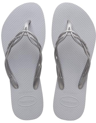 Havaianas - Flash Sweet, Infradito Da Donna Comode, Resistenti Ed Eleganti, Cinghie Dettagliate E Intrecciate, Suola Sottile Antiscivolo, Steel Grey Steel Grey, 35/36 EU