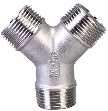 Raccord de tuyau d'eau SS304 à filetage mâle 1/4'' - 2'' en acier inoxydable 304 à 3 voies de type Y DN8 - DN50(1-1/2)