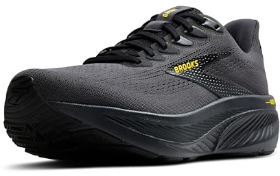 Brooks Men’s Ghost 17 Neutral Running Shoe, Ebony/Black/Yellow, 11.5 Wide