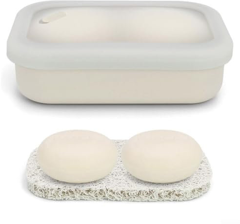 Travel Soap Case With Lid, Portable Waterproof Soap Box Travel Soap Box Sustainable & Reusable Fixed Shampoo Storage For Fixed Soaps(White)