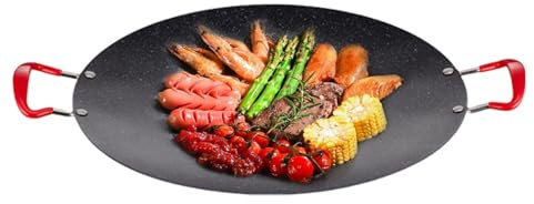 Kioriur Herdplatte Grill - Tragbare Campingkocher Grill BBQ Pan - Koreanischer Grill mit Silikongriff, Runde Grillpfanne, Indoor Koreanischer Grill für Zuhause