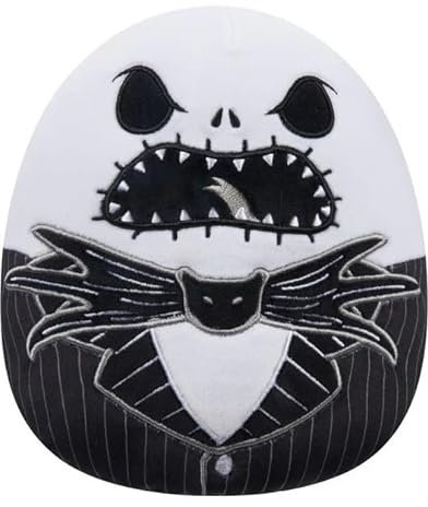 Original 25,4 cm Angry Jack Skellington - Nightmare Before Christmas - Offizieller Jazwares Halloween Plüsch - Sammlerstück Soft & Squishy Stofftiere Spielzeug - Geschenk für Kinder, Mädchen & Jungen