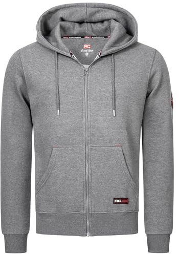 Rock Creek Herren Kapuzenpullover mit Reißverschluss Pullover Hoodie Kapuzenjacke Sweatshirt Kapuzensweatjacke Kapuzenpulli H-387 Dunkelgrau XXL