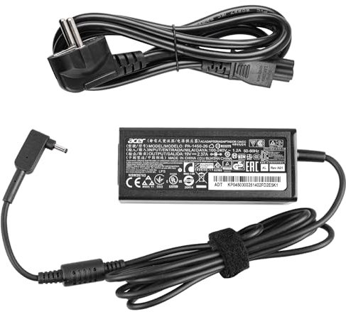 Netzteil Ladegerät für Acer Laptop, 45W Notebook Laptop Ladekabel mit Pflaumenblütenschwanz EU Kabel für Acer Aspire A315-23 A315-24P A315-35 A317-53 A317-54 A317-55P A115-32 A314-22 A314-23P usw