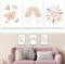 AUEFUDQ 3 Stücke Bilder Kinderzimmer Poster Regenbogen Herzen Boho Wandposter, Bilder Set Junge Mädchen Babyzimmer Kinderbilder, Wandposter Premium, Ohne Rahmen(21x30cm)