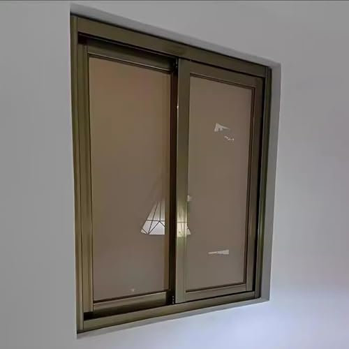 Finestra Finestra Scorrevole Orizzontale per Ventilazione, Finestra In Alluminio per La Privacy con Vetro e Zanzariere, Finestra Grande e Piccola per Pollaio, Finestra per Capannoni(Gold,100x80cm(39x3