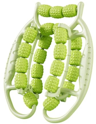 FashionCha Rouleau de Jambe pour Massage de 23 Roues pour et Le Fitness, Rouleau Des Jambes, Accessoires de Massage Manuel, Rouleau Musculaire Des Tissus Profonds, Vert
