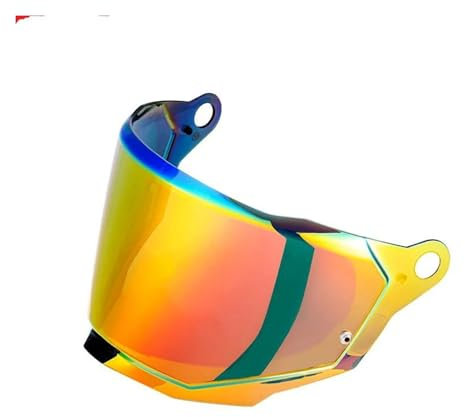 Motorrad Helmvisierlinse, LS2 MX701 Explorer C Motocross Abnehmbarer Rallye-Offroad-Motorradhelm Original-Ersatzvisiere Zusätzliche Schutzlinse (klar)(Red Gold)