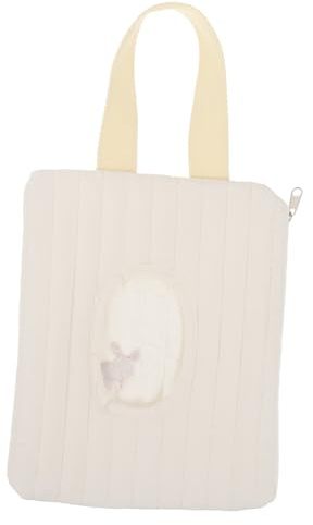 YARNOW Pochette à Lingettes Humides Réutilisable en Coton, Motif Lapin Beige, Distributeur Portable à Grand Intérieur pour Voyage et Usage Quotidien