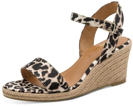 Tamaris Damen Heeled Sandals Textil, braun, 40 EU