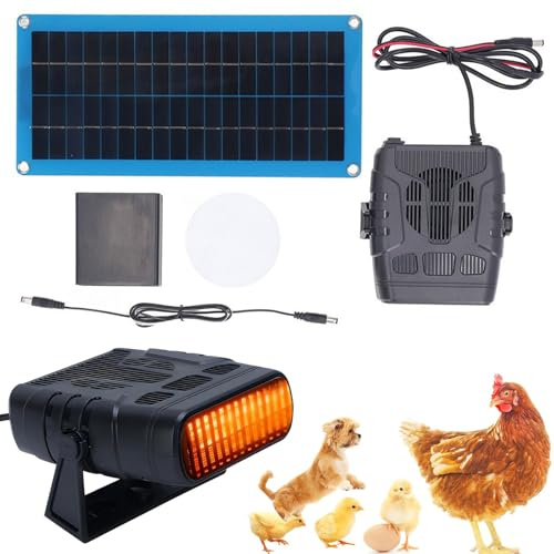 20/30W Solar Heater for Chicken Coop, Solarheizung für Hühnerstall, Solarmodul Gewächshaus Heizung, Hühnerstall Heizung mit Überhitzungsschutz & Thermostat, Solarheizung für Tierhaus, Auto (30W)