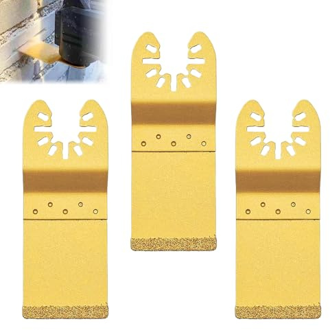 Multi Tool Masonry Blade - 3PCS 35mm Carbide End Cut Blades Set | Multi Material Cutting Tools for Brick Plaster Grout Removal, Compatible with Dewalt Wolf Stanley Worx Fein Bosch Makita