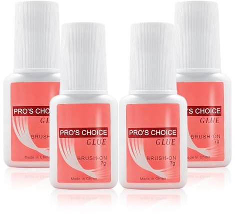 4Pcs Colle Extra Forte pour Ongles avec Pinceau - Extension de Pointes en Acrylique et Faux Ongles - Professionnelle pour Coller ou Réparer des Ongles (7g)