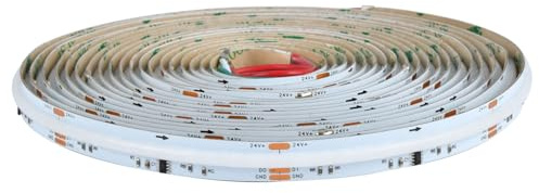 Lyyt | 5m Smart Pixel RGB COB LED Strip Light 24V IP20 – Addressable Colour Changing Tape with Self Adhesive Backing for Indoor Shelves, Kitchens & Displays