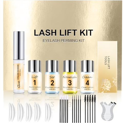 Halercay Lifting Pestañas Kit,2025 Kit Lifting Pestañas Mejorado, Profesional Semipermanente 5en1 con Laminado Cejas y Tinte, Adecuado para Salón y Uso Doméstico