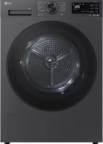 LG RT10X7B Wärmepumpen-Trockner (10 kg, Energieklasse C) mit AI Dry, Dual Inverter, TurboDry, selbstreinigender Kondensator, Schwarz