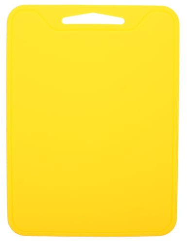 SEWACC Planche à Découper Pliable en Silicone Jaune Cuisine et Extérieur, Surface Lisse Facile à Transporter, pour Fruits et Poissons