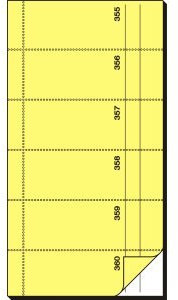 Sigel 5 x Bonbuch 360 Abrisse 105x200mm 65g/qm gelb selbstdurchschreibend 2x60 Blatt