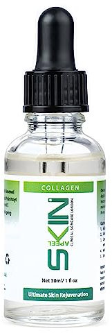Skinapeel Collagen Serum 30ml 1 fl. OZ- Klinische Skincare London- Made In UK- Verwendung mit Micro Needle Derma Roller und Stempel