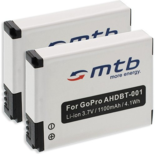 2X Akku ABPAK-001, AHDBT-001, AHDBT-002 für Gopro Hero/HD Hero/HD Hero 2