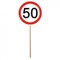 12er Set 50. Geburtstag Mini Schilder Verkehrsschilder mit Stab Deko